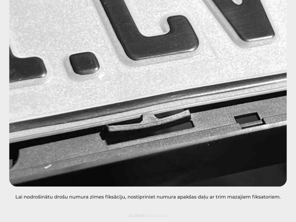 SD_Numura turetajs_A_3 Auto numura turētājs ar savu izvēlētu tekstu / Melns