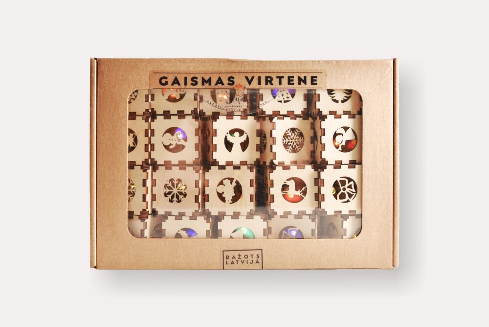 20 LED gaismas virtene ar ziemassvētku zīmēm