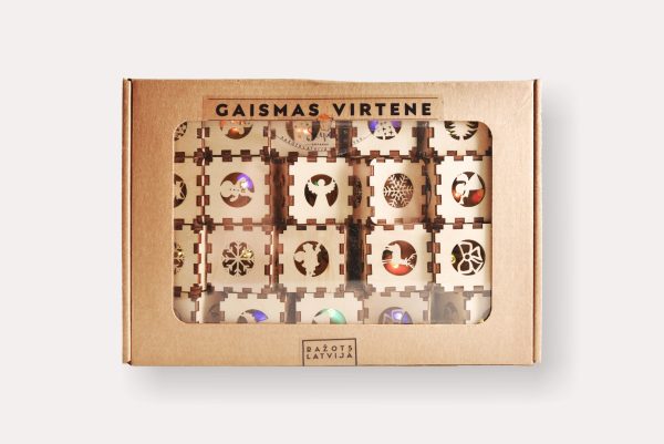 20 LED gaismas virtene ar ziemassvētku zīmēm