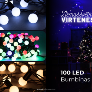 100 LED Bumbiņas / Ziemassvētku lampiņu virtene