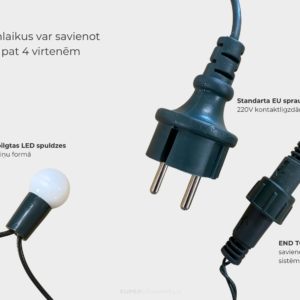 100 LED Bumbiņas / Ziemassvētku lampiņu virtene