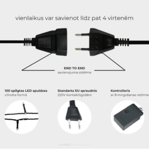 SD_LED_2 300 LED / Ziemassvētku lampiņu virtene