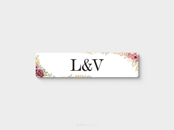 Personalizēts suvenīrnumurs / Floral / 52 x 13 cm