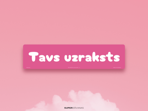 Personalizēts suvenīrnumurs / Pink / 52 x 13 cm